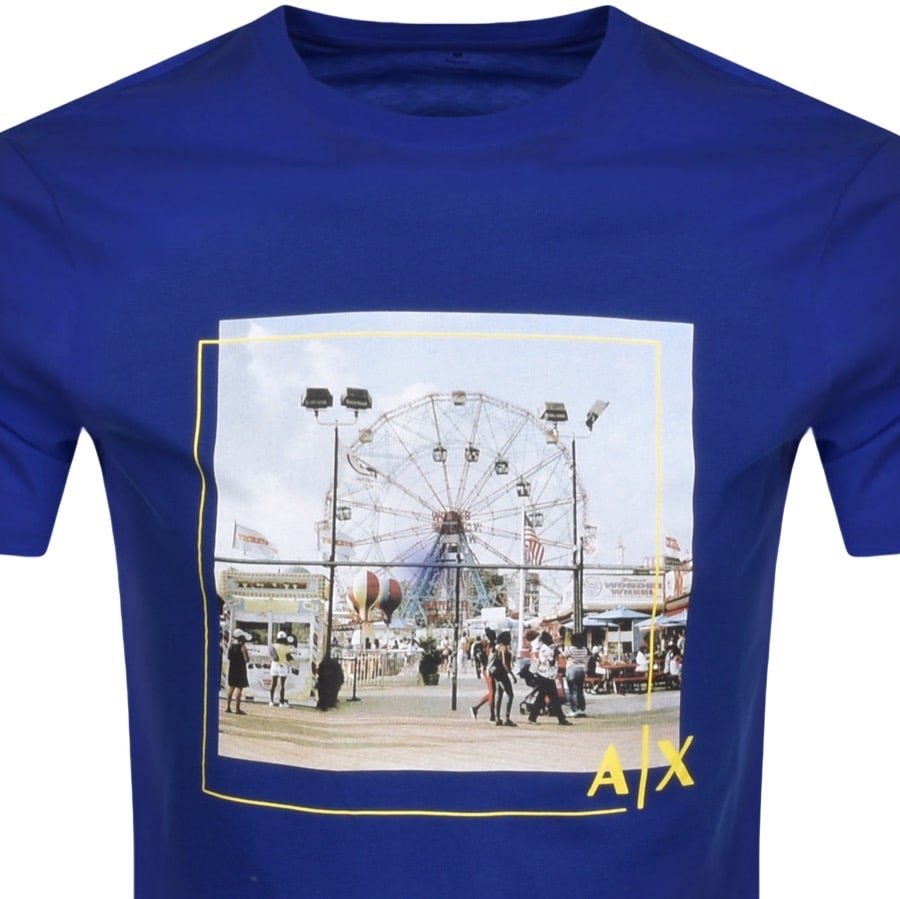 Alternative Image for ProductArmani Exchange Crew Neck Logo T Shirt Blue2